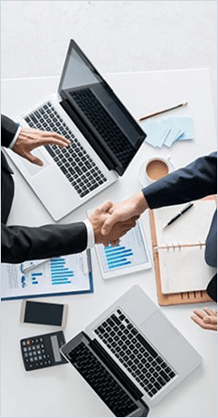 Meeting and handshake between professionals